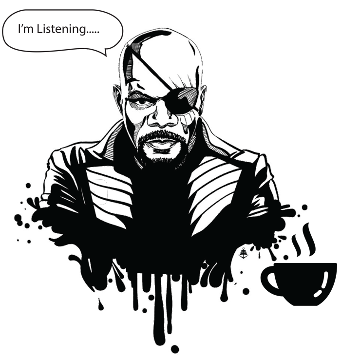 nick fury picture from avenger. I'm listening